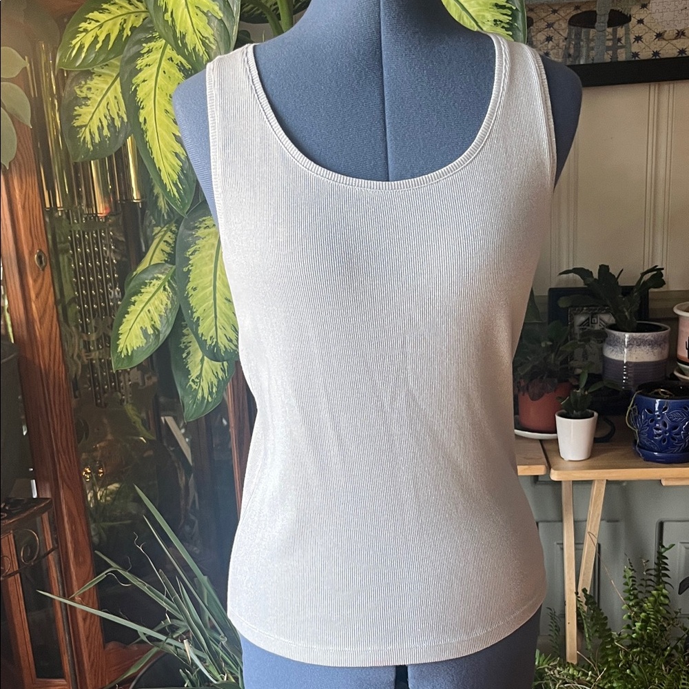 Chico's Lurex Tess Tank Top, Silver Sparkle
